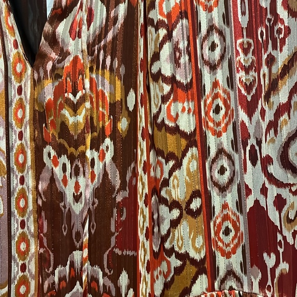 ZARA nwt GEOMETRIC PRINT METALLIC MIDI DRESS - M - Picture 16 of 17